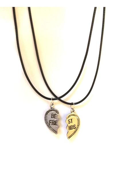 Lapis Unisex Bestfriends Kirik Kalp Kolye Trendyol