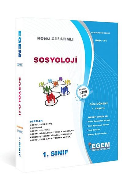 Egem Egitim Yayinlari Aof Sosyoloji 1 Sinif Guz Donemi Konu Anlatimli Soru Bankasi Kitabi Trendyol