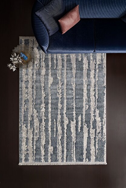 Enza Home Liberta Hali Gri Lacivert Trendyol