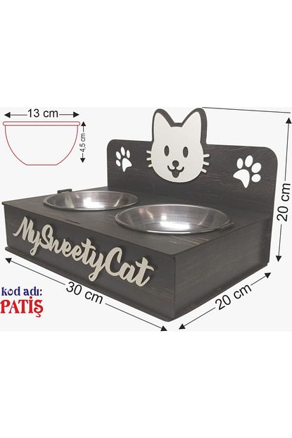 Eryatex Ahsap Kedi Mama Ve Su Kabi Trendyol