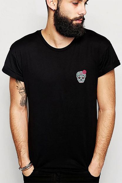 Collage Cool Skull Rose Baskili Siyah Erkek Orme Tshirt T Shirt Tisort T Shirt Trendyol