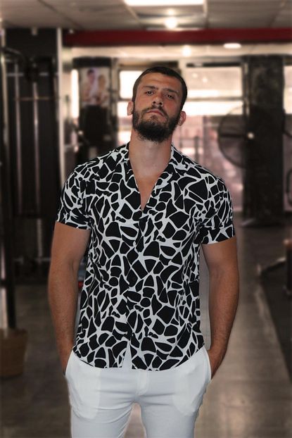 Alcadde Erkek Siyah Desenli Gomlek Trendyol