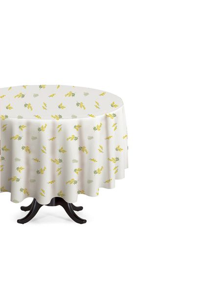 English Home Beyaz Sari Cicekli Mimosa Flower Pvc Masa Ortusu 140 Cm Trendyol