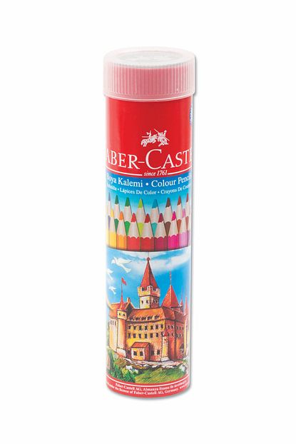Faber Castell 24 Renk Metal Tup Kuru Boya Kalemi 73116524 Trendyol