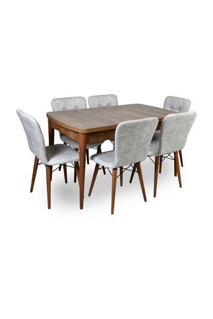 Avvio Home Ceviz Kelebek Acilir 6 Kisilik Yemek Masasi Trendyol
