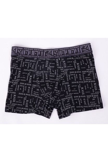 Juan Raul Erkek Siyah Yazili Boxer Trendyol