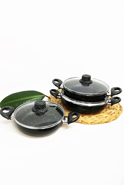 Zem Premium Granit Omlet Set 6 Parca Granit Tencere Seti 18 20 22 Trendyol