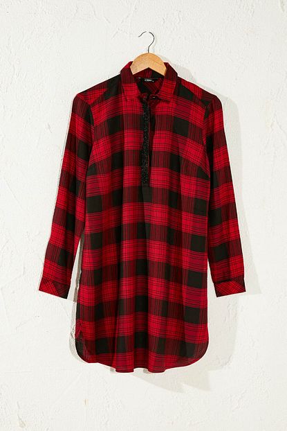 Lc Waikiki Kadin Kirmizi Ekoseli Tunik 0w6474z8 Trendyol
