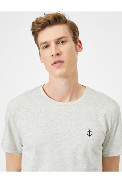 Koton Erkek Gri Bisiklet Yaka T Shirt 0yam12029mk Trendyol