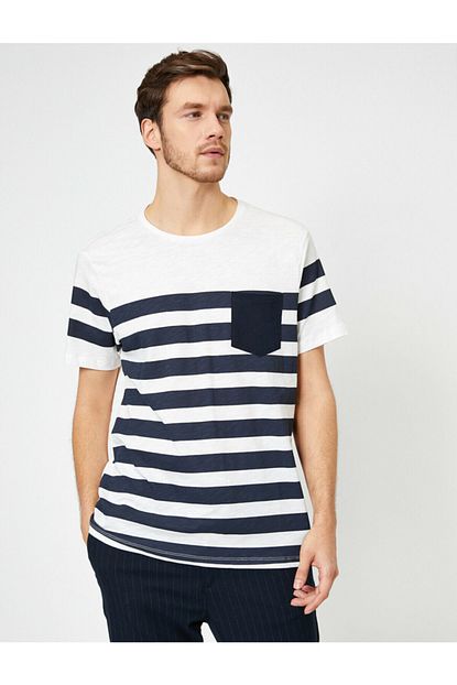 lacivert cizgilu erkek t shirt