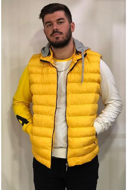Amor Man Erkek Sari Sisme Yelek Trendyol