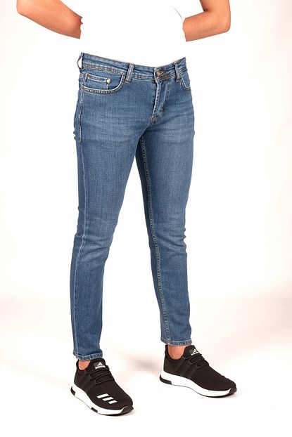 Bombe Erkek Mavi Dar Kesim Dar Paca Slim Fit Kot Pantolon 43198ks Trendyol