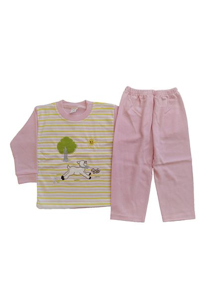 Ayyildiz Kislik Uzun Kol Kuzu Nakisli Omuzdan Citcitli 100 Pamuklu Kiz Ve Erkek Cocuk Pijama Takimi Trendyol