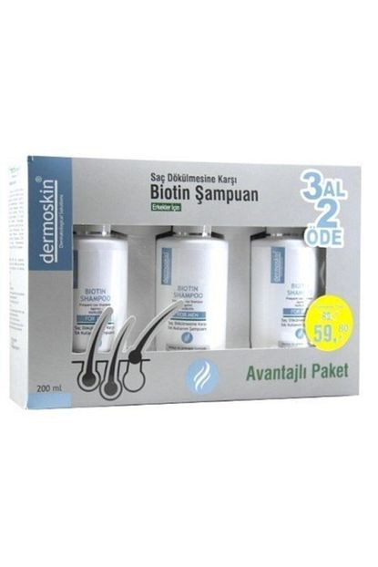 Dermoskin Biotin Sampuan Sac Bakimi Sac Dokulmesi 3 Al 2 Ode Kofre Erkek 200 Ml 8697796000547 Trendyol