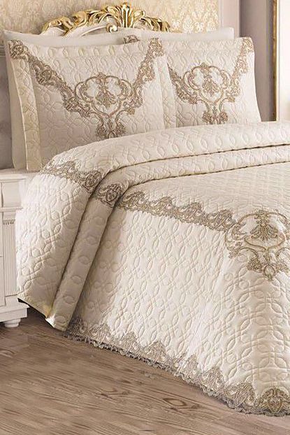 shehba bella home melissa gupurlu krem yatak ortusu fiyati yorumlari trendyol