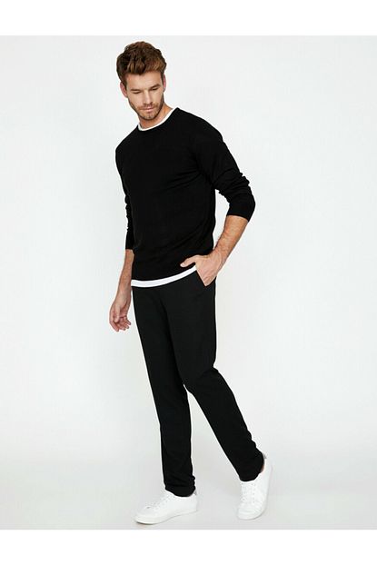 Koton Erkek Siyah Normal Bel Pantolon 9kam49015vk Trendyol