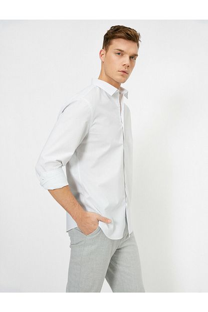 Koton Klasik Yaka Slim Fit Poplin Gomlek Trendyol