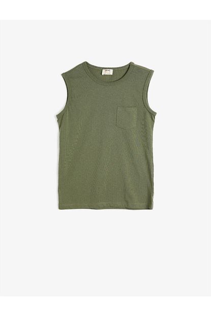 Koton Erkek Cocuk Yesil Bisiklet Yaka Atlet Trendyol