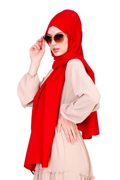 Ladycolor Kadin Kirmizi Kumlu Medine Ipegi Sal Trendyol