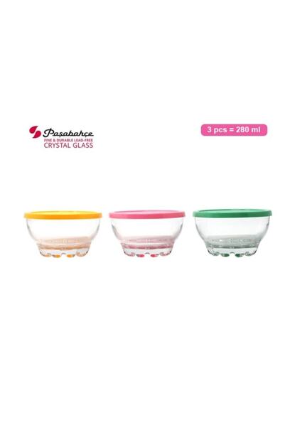 Pasabahce 96443 Plastik Kapakli Cam Kase 3 Renk 6 Li Trendyol