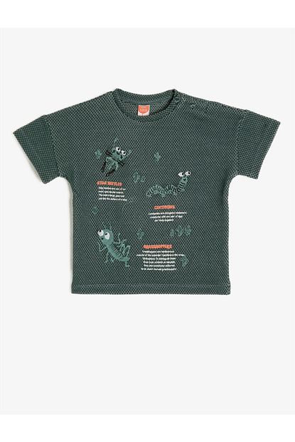 Koton Erkek Bebek Yesil Islemeli T Shirt Trendyol