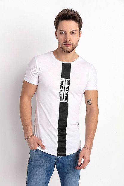 Zafoni Erkek Beyaz Quency Sport Baskili T Shirt Trendyol