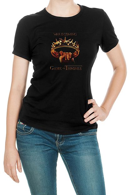 Collage Game Of Thrones Baskili Siyah Kadin Orme Tshirt T Shirt Tisort T Shirt Trendyol