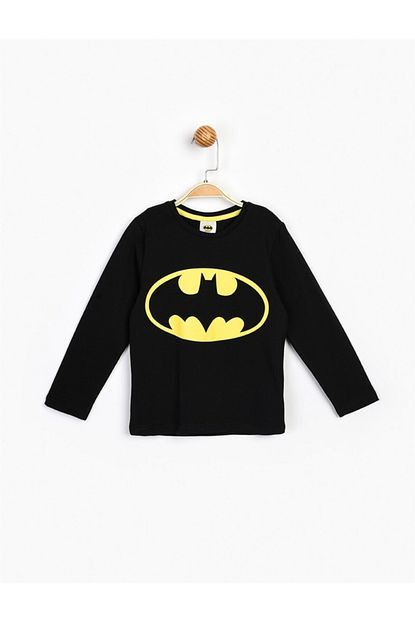 Batman Erkek Cocuk Siyah Uzun Kol Tisort 17223 Trendyol