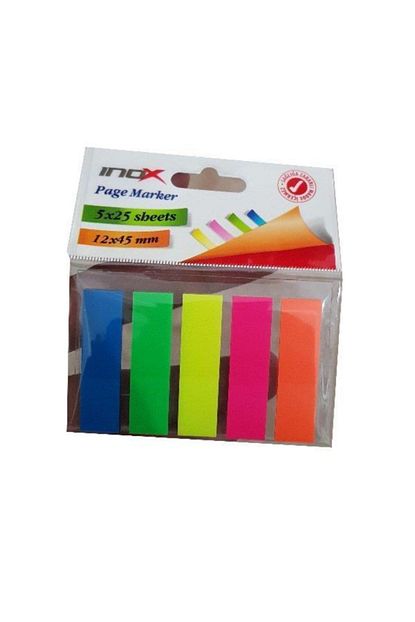Inox 12x45 Yapiskanli Page Marker Sayfa Isaretleyici 5 Renk 25 Yaprak Trendyol