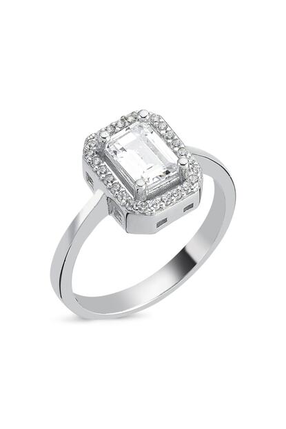 Starlight Diamond Zirkon Tasli Baget Gumus Yuzuk Trendyol