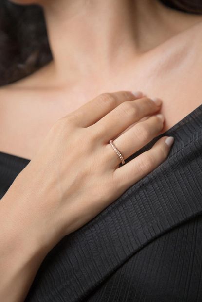 Elika Silver Kadin Tam Tur Rose 925 Ayar Gumus Yuzuk Trendyol