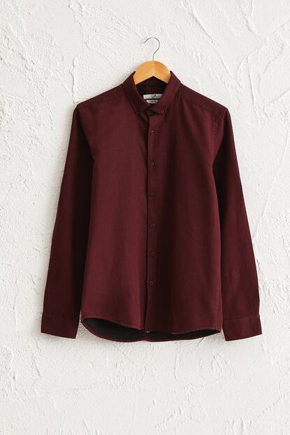 Lc Waikiki Erkek Bordo Gomlek 0w3433z8 Trendyol