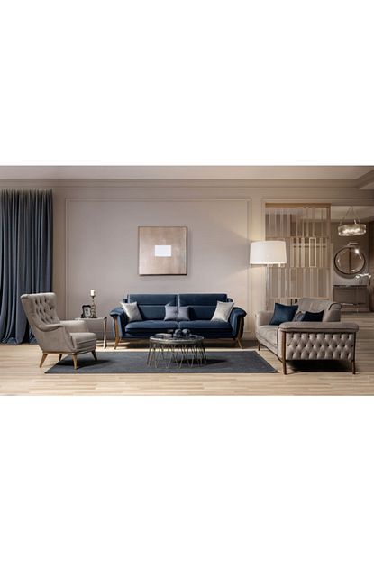 Anje Koltuk Pera Blue Koltuk Takimi Trendyol