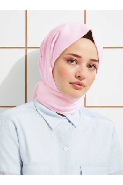 Modakasmir Kadin Pembe Pamuk Seker Duz Renkli Pamuklu Sal Trendyol