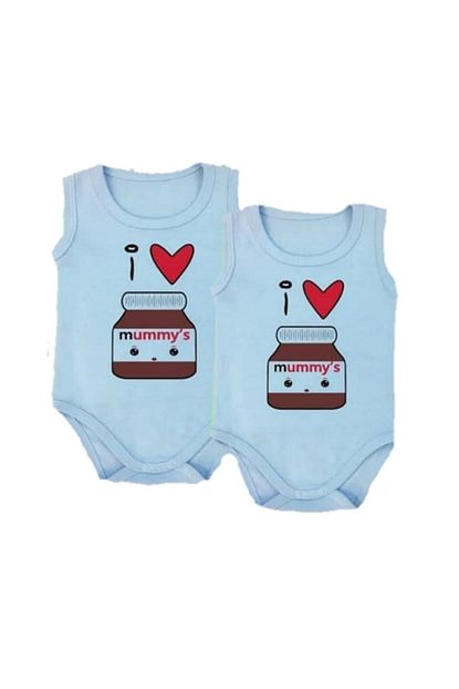 Eyluladabutik Erkek Bebek Mavi Nutella Mom Atlet Body Trendyol