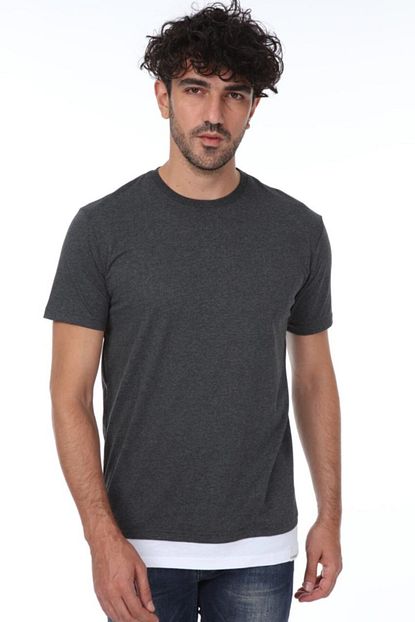Machinist Erkek Gri Basic Cift Renk T Shirt Trendyol