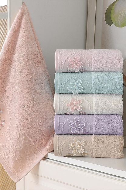 Fiesta Renkli 50 90 Bambu Nakisli 3d Papatya 6 Li Havlu Trendyol