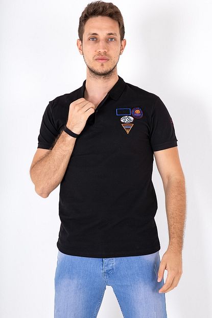 My Life Erkek Siyah Polo Yaka Armali Tisort Rbl2565 Trendyol