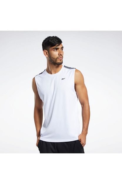Reebok Fk6185 Workout Ready Tech Tee Erkek Beyaz Spor Kolsuz Tisort Trendyol