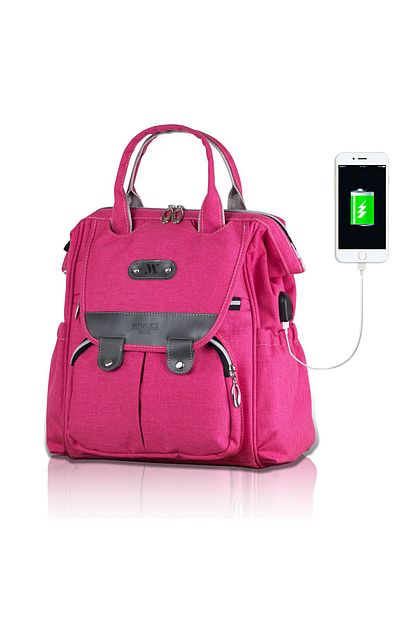 My Valice Smart Bag Tiny Usb Li Anne Bebek Bakim Ve Sirt Cantasi Pembe Trendyol