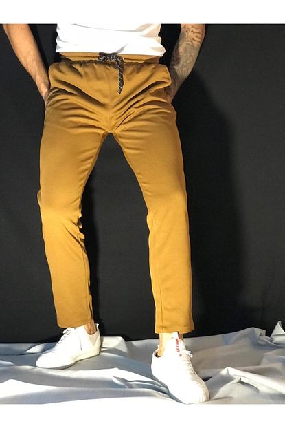 Appafashion Erkek Bal Sarisi Duz Bilek Boy Jogger Pantolon Trendyol