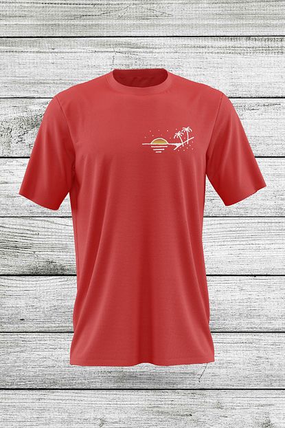 Momentshirt Erkek Kirmizi Plaj Model Tisort Trendyol