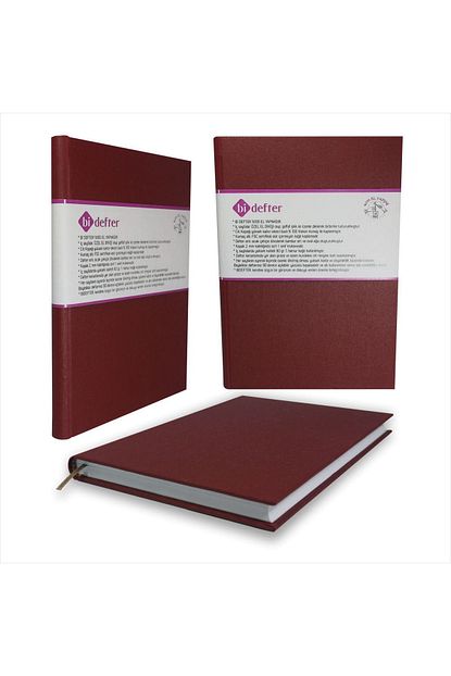 Bidefter Gercek Cilt Bezi Defter El Yapimi El Dikisi Bordo Rengi 200 Sayfa Noktali 10x14 Cm Trendyol