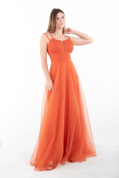 Ardanewline Kadin Turuncu Abiye Elbise 9704692 Trendyol