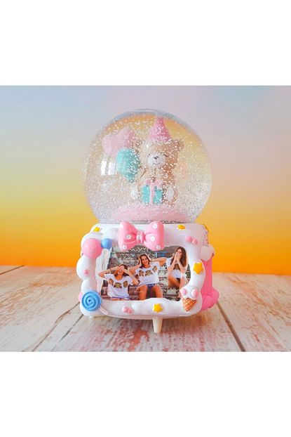 Hediye Deposu Happy Birthday Muzikli Donen Dogum Gunu Hediyesi Fotografli Kar Kuresi 17 Cm Trendyol