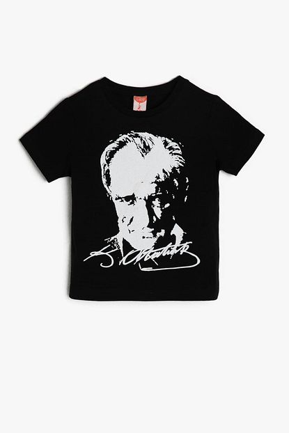 koton siyah kiz bebek ataturk baskili t shirt fiyati yorumlari trendyol