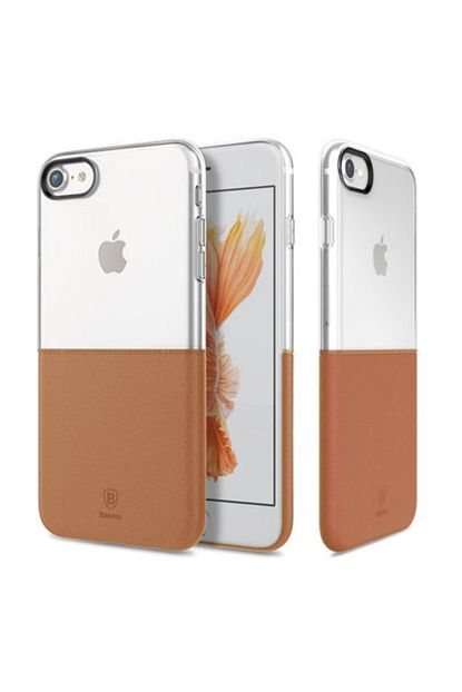 apple iphone 8 7 kilif baseus half to half serisi kahverengi arapiph7 ry08
