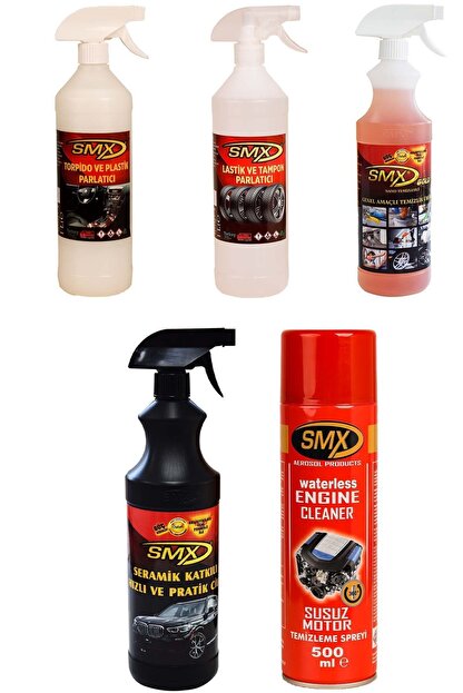 smx 5 li arac bakim seti tampon lastik torpido parlatici seramik hizli cila genel susuz temizleme spreyi fiyati yorumlari trendyol