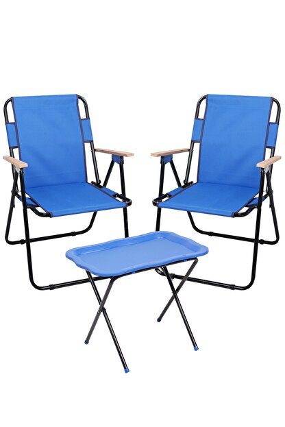 mira romee romee ahsap kollu katlanir bahce kamp sandalyesi sehpa mavi set fiyati yorumlari trendyol