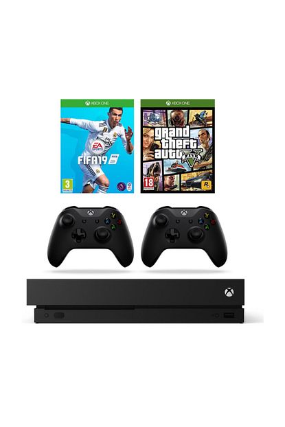 microsoft xbox one x 1 tb oyun konsolu fifa 19 gta 5 2 kol fiyati yorumlari trendyol